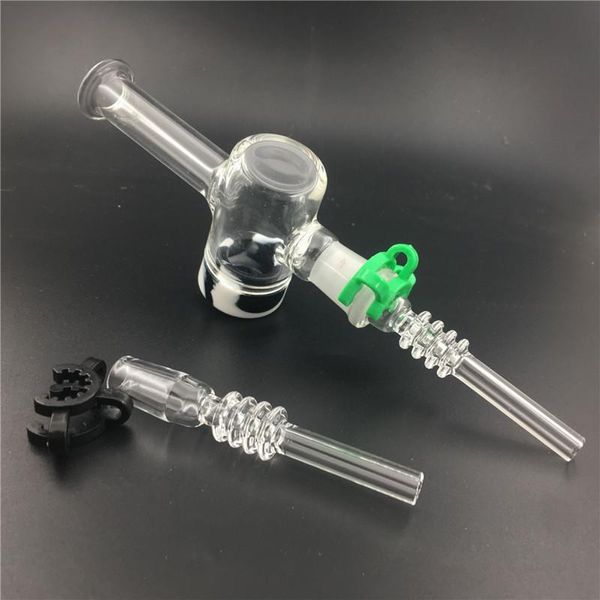 Günstigstes glassCollector Kit Glaspfeifen mit 14 mm 18 mm Quarznagelspitze Bohrinsel Silikonkonzentrat Dab Straw Glasbong