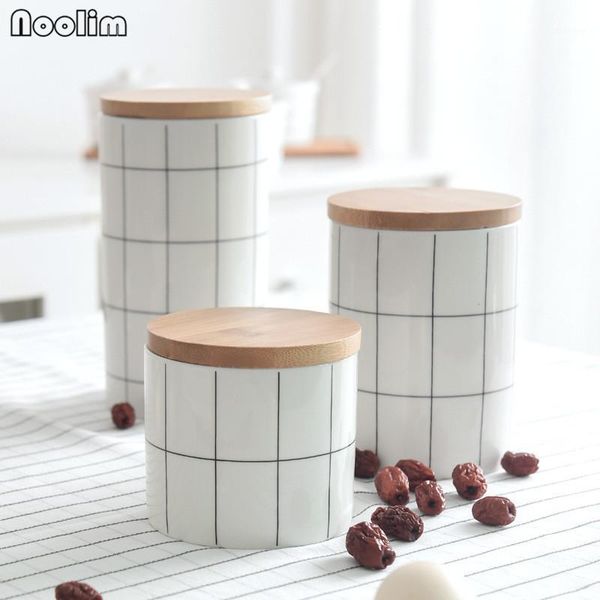 

storage bottles & jars nordic ceramic sealed with lid jar for spices tea coffee dried fruit miscellaneous food container kitchen organi