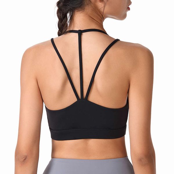 

20212020 new hollow back shockproof fitness yoga sports underwear large bra, Gray