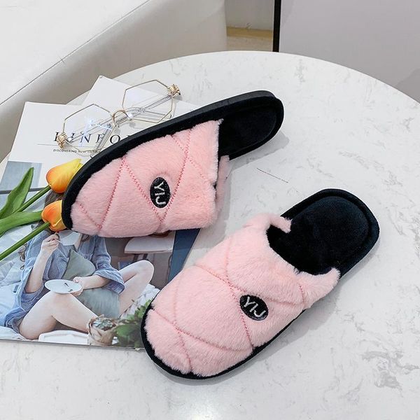 

slippers warm wool girls house shoes size 38-41 winter ladies indoor pink purple women casual comfortable walking, Black