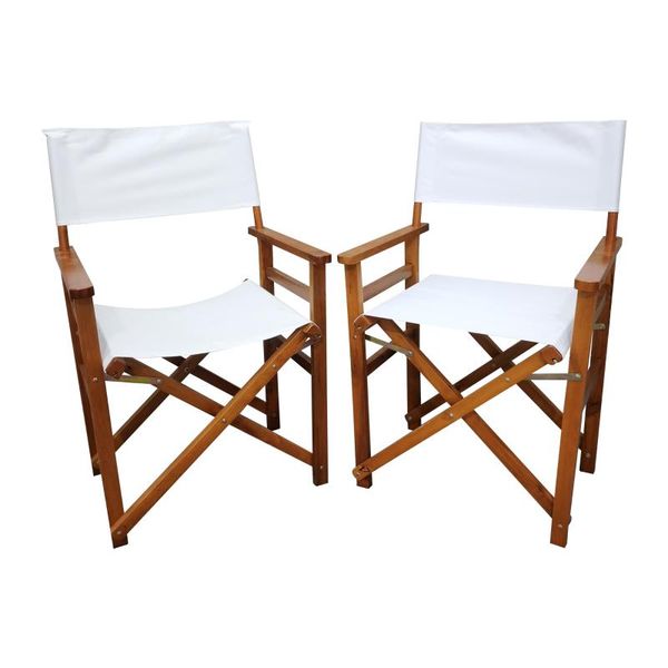 

camp furniture folding chair wooden director canvas 2pcs/set