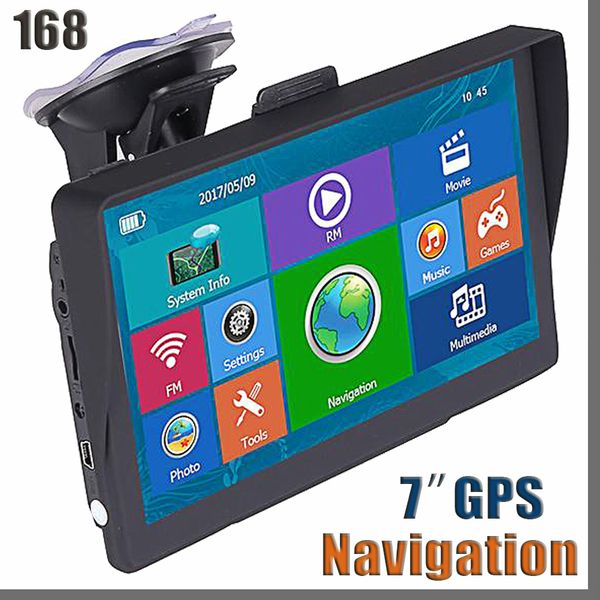 

new auto car 7 inch gps navigator bluetooth truck sat nav with sunshade shield 8gb 256mb fm avin navigation maps updates