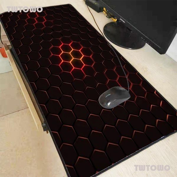 

mouse pads & wrist rests hexagon geometry gamer big durable rubber base precision weaving cloth mice mat for home or office desk pad