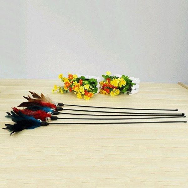 

cat toys 4 pcs / lot artificial feather toy for random color