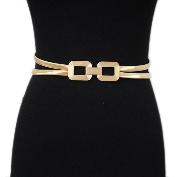 

belts vintage metal elastic for women golden dress decor waist belt girls skinny chain female, Black;brown