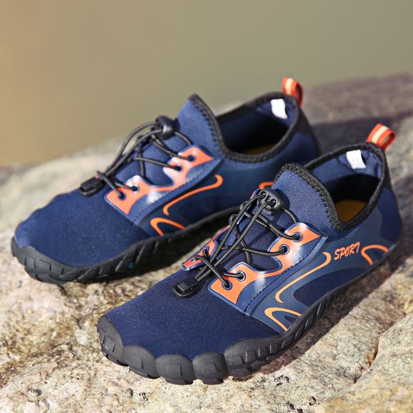 

men aqua shoes barefoot men beach shoes women upstream shoes breathable hiking sport shoe quick dry river sea water sneakers, Black