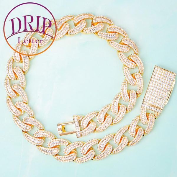 

chains men's necklace jewelry 18mm baguette rock street gold color, Silver