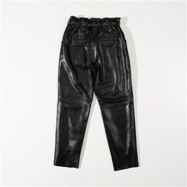 

2021 new female fashion genuine sheep leather pants c1 ikrc, Black;white