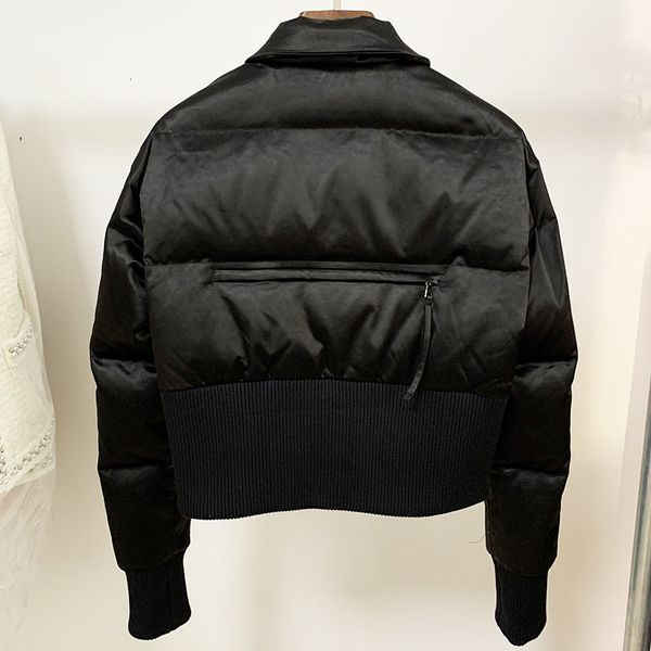 

Latest Winter Thicken Bomber Women Black Short Down Coat Ribbon Waist Double Breasted Jacket Blazer For L UAVX
