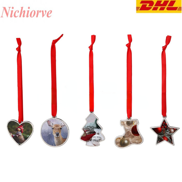 

diy pendants hangings blank sublimation alloy heart round shoe star shape christmas decorations christmas new year tree dhl shipping