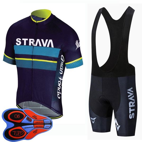 

racing sets 2021 men cycling jersey set summer breathable short sleeve bicycle shirt / bib shorts bike outfits sports uniform ropa ciclismo, Black;blue
