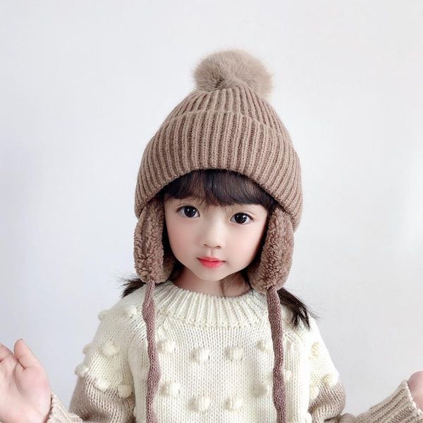 

caps & hats baby boy winter hat for kids cap girl accessories with ears move bonnet 2021, Yellow