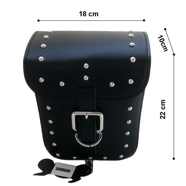 HZYEYO Black Prince's Car Motorcycle Cruiser Side Box Сумка для инструментов Искусственная кожа Седельные сумки Хвостовые сумки Цельный D812286G