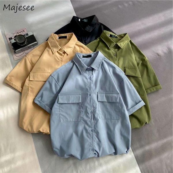 

men's casual shirts short sleeve men plus size -3xl safari style vintage solid all-match summer ulzzang loose handsome chic, White;black