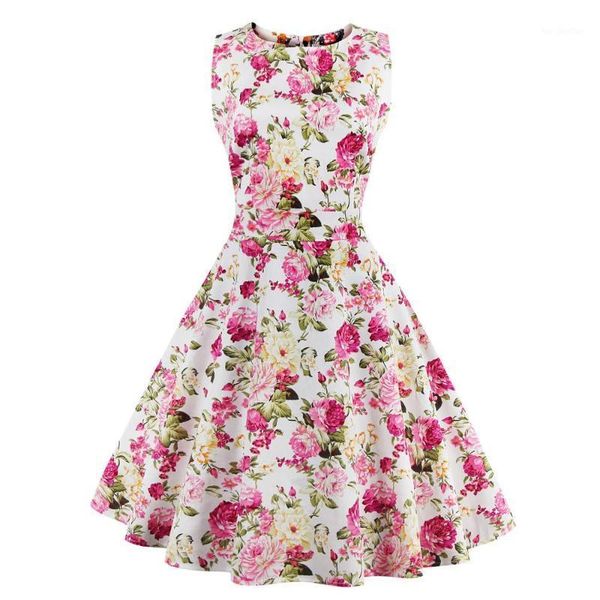 

casual dresses 2021 women's wear sleeveless restoring ancient ways the large printed dress of tall waist is pure and fresh thin dress1, Black;gray