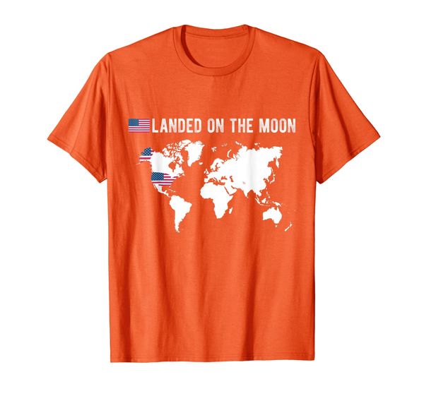 

landed on the moon america t-shirt, White;black