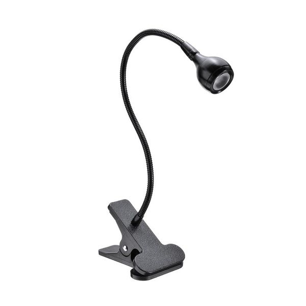 

book lights black/sliver 1w led desk lamp usb table light with clip holder flexible bed reading night for study