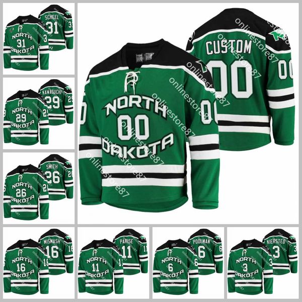 

college hockey 31 adam scheel shane pinto ncaa jerseys green cole smith tj oshie customize any name and number embroidery jersey, Black