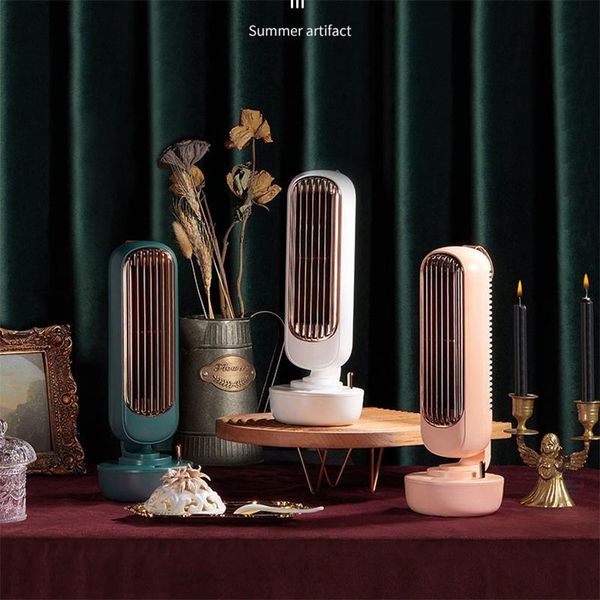

electric fans mini usb deskfan water mist summer cooling dc5v night light 3 speed portable ventilator
