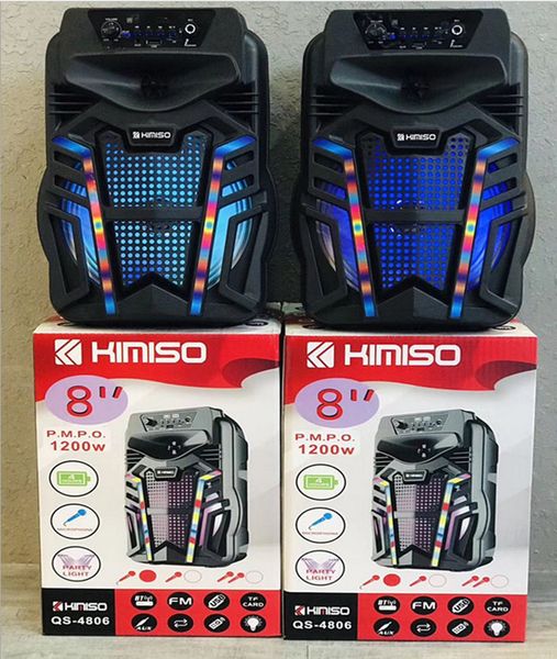 Altoparlante da 8 pollici LED da ballo quadrato con altoparlante per bastone da esterno ad alta potenza, altoparlante bluetooth, microfono per karaoke