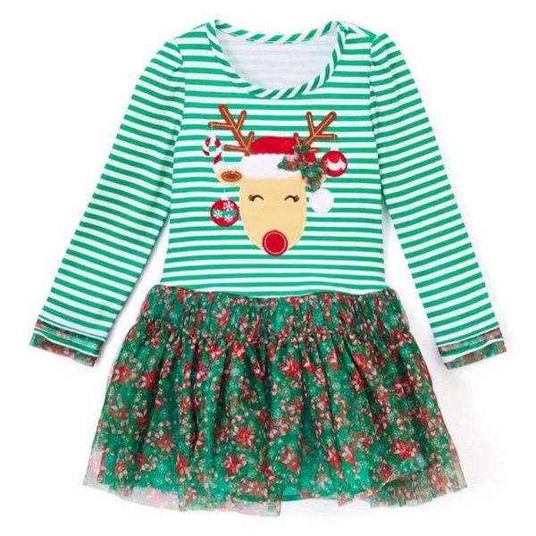 

girl's dresses 2021 autumn girls casual striped baby clothes christmas kids tulle cute long sleeve dress vestidos para niÃ±os ropa niÃ±a, Red;yellow