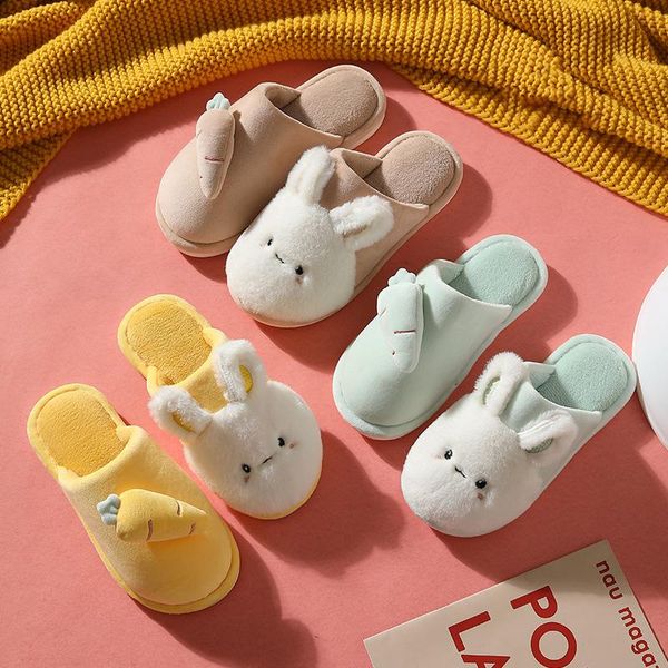 

slippers women winter home shoes house warm non-slip floor furry fashion, Black