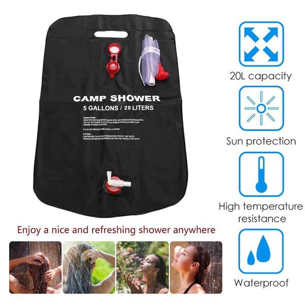 

hydration packs 20l shower bag camping solar portable large capacity bags with switch hose and head for outdoor hiking picnic