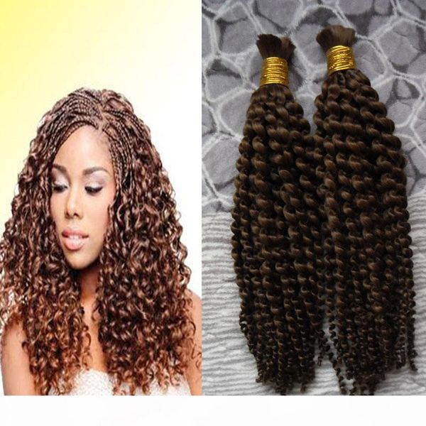 

brazilian curly 2 bundles human braiding hair bulk no weft human hair bundles brazilian hair weave bundles, Black