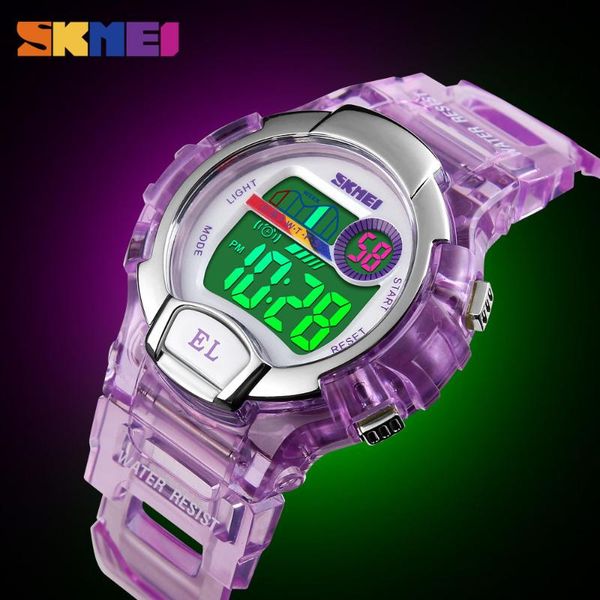 

wristwatches skmei montre enfant sport kids watch girls student gifts waterproof alarm clock satch led luminous digital reloj, Slivery;brown