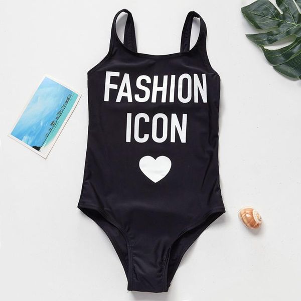 

letter print girl swimsuit one piece 7-13 years chilidren's swimwear teenage girls bathing suit monokini summer beachwear 2021