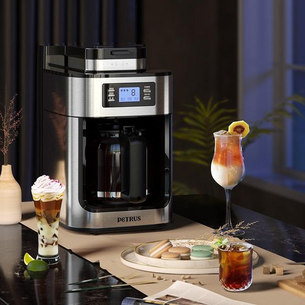

full automatic coffee maker home american drip mini mini integrated pot office freshly ground bean grinding