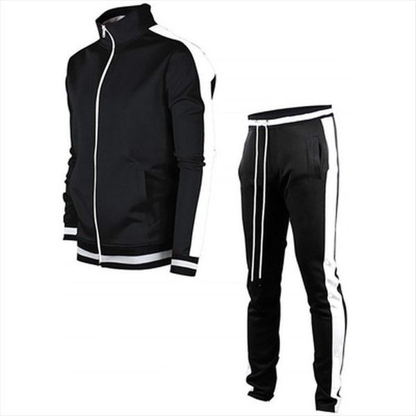 

outwear set 2 pieces autumn mens tracksuits sporting male fitness sweatshirts sweatpants sets casual sports, Gray
