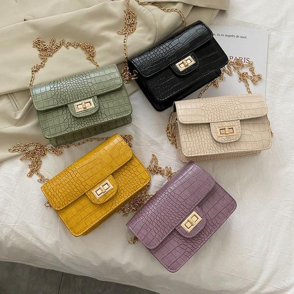 

underarm women's bag 2021 new spring/summer fashion trend crocodile pattern retro shoulder messenger bags for women chain