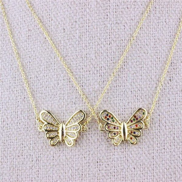 

pendant necklaces 19inch 10pcs/lot design cz charm necklace,butterfly shape cubic zircon component, plated chain necklace wholesale, Silver