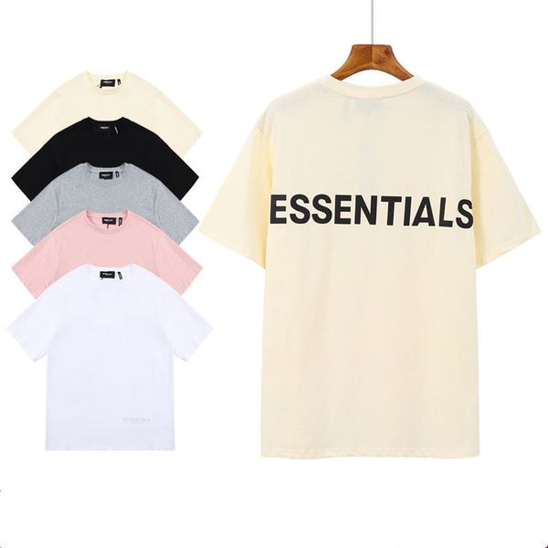 

mens tshirt 3m reflective essentials letter short sleeve round neck fashion solid tshirt with 5 colors asian size s-xl, White;black