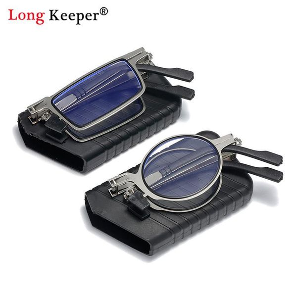 

sunglasses design reading glasses men women folding small frame round rectangle black metal with original box portable +2.5, White;black