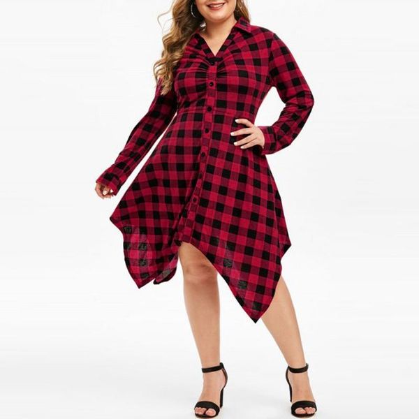 

casual dresses elegant plaid dress women turn-down collar long sleeve knee-length female sashes vogue autumn office lady dress#j31, Black;gray