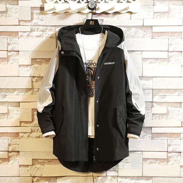 

2021 new mens windbreaker jackets long trench coat for men spring autumn winter clothes j1o0, Tan;black