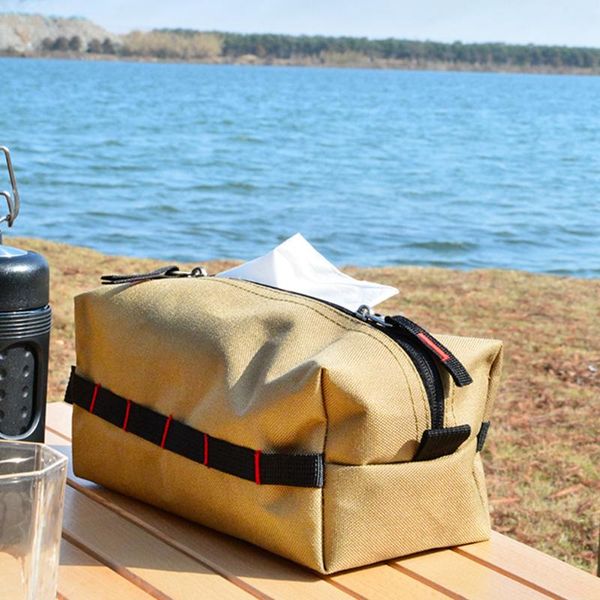 

outdoor bags waterproof oxford cloth zipper tissue bag home office camping hiking supplies paper napkin holder storage case
