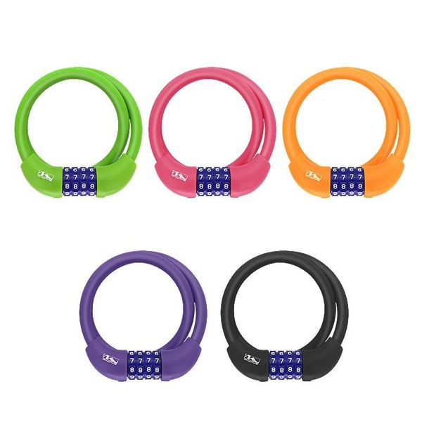 

bike locks silicone bicycle lock code anti-theft multi-color optional 12*650mm durable alloy steel core