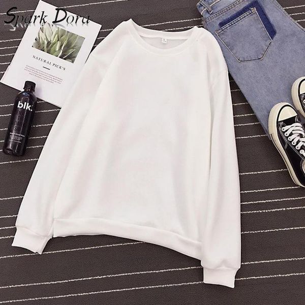 

women's hoodies & sweatshirts women clothes candy color leisure simple long sleeve solid casual o-neck womens outwear loose pullover, Black