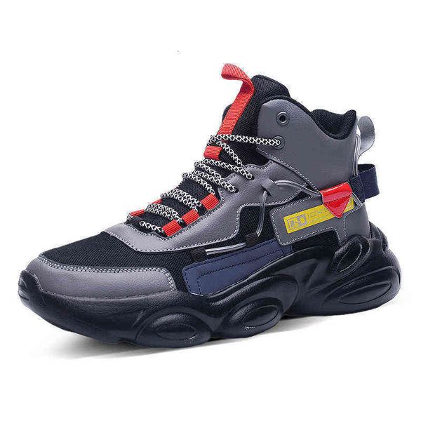 

2021 autumn and winter men's sho high help thick soled daddy ins fashion leisure trend sports