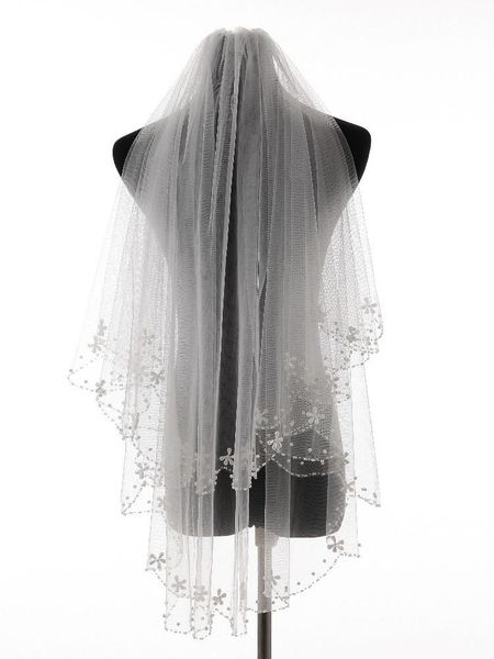 

bridal veils charming bead edge wedding accessories tulle veil with comb, Black