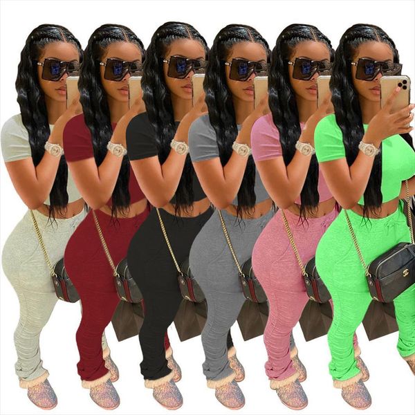 

2 piece sets outfits womenpant piled high waist sport sweatpants pockets drawstring y2k cargo casual, White