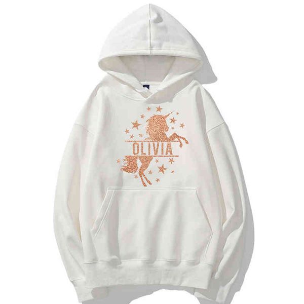 

cute kawaii unicorn head print graphic hoodies women 100% cotton oversized personalized original and vintage, Black