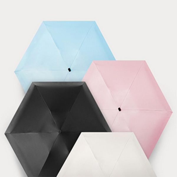 

umbrellas flat handle five fold umbrella black plastic sun protection anti-uv