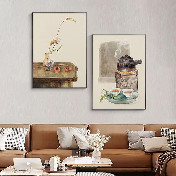 

paintings chinese style traditional canvas wall art print painting home landscape poster cooking decorative picture modern decor