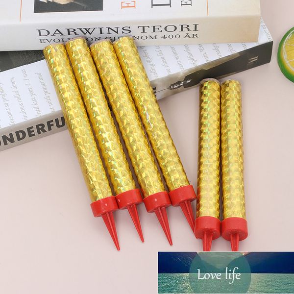 

6pcs/lot creative straight barrel golden champagne fireworks wand burning candle cake decor party supplies