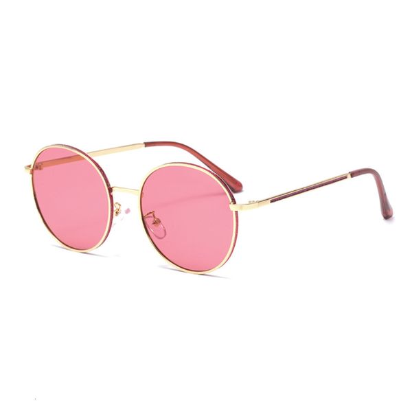 

2019 new sunglasses women's round frame sunglasses 2088 trend metal sunglasses, White;black