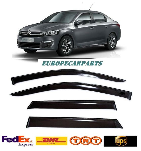 

car sunshade for c-elysee sd 2012-2021 window visors side rain guard vent deflectors 4 pieces
